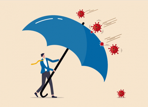 visuel chef d'entreprise parapluie covid