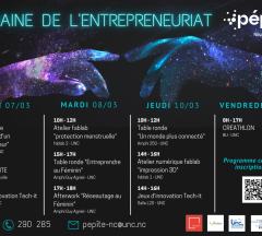 affiche programme semaine de l'entrepreneuriat UNC 2022