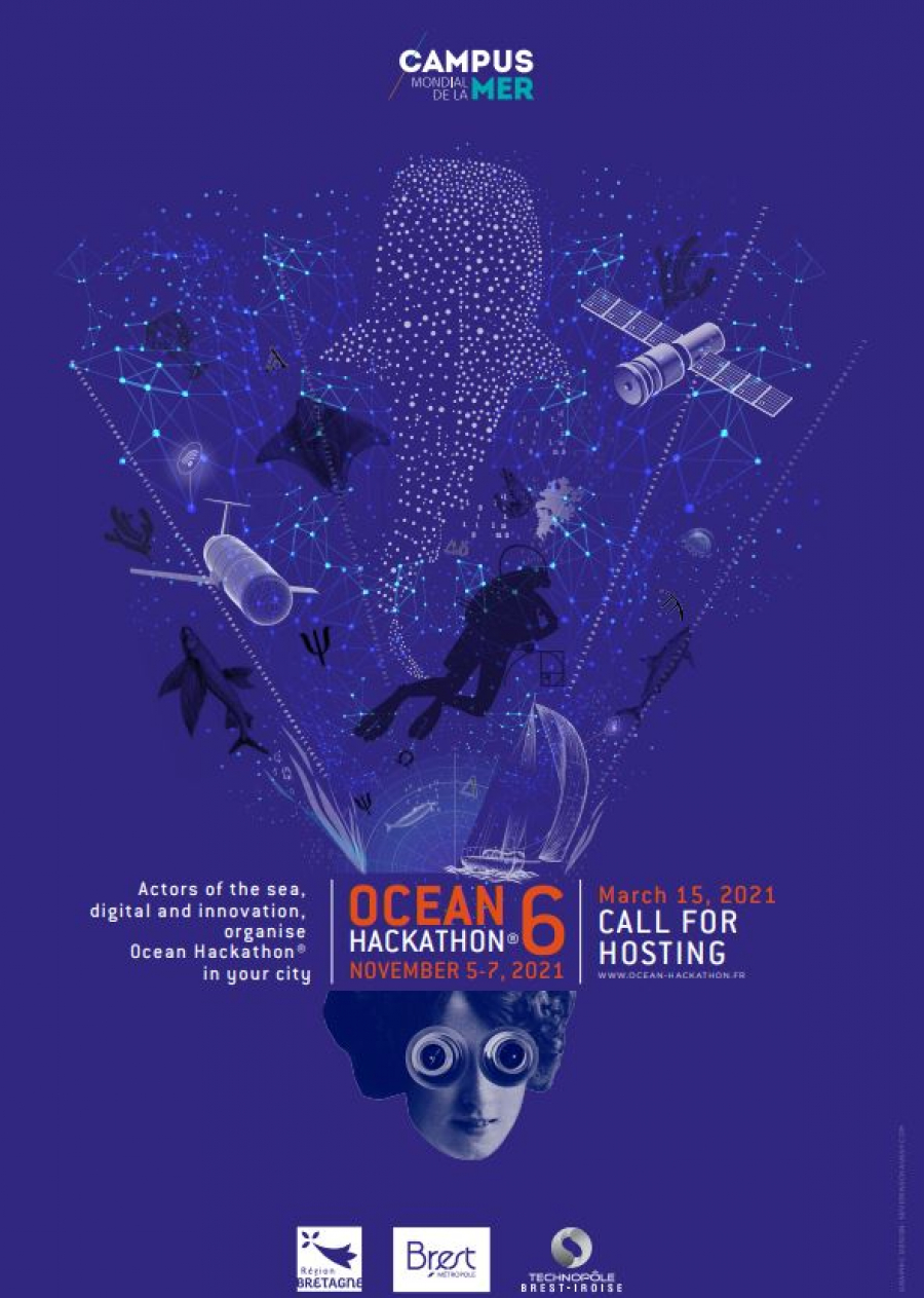affiche Ocean Hackathon 2021